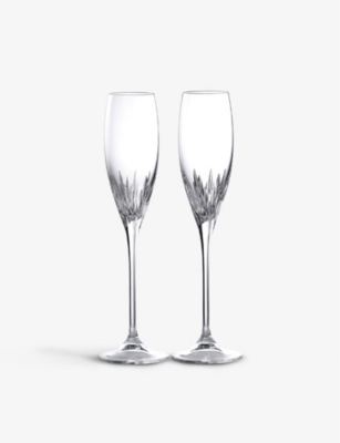 WEDGWOOD: Duchesse crystal champagne flutes set of two