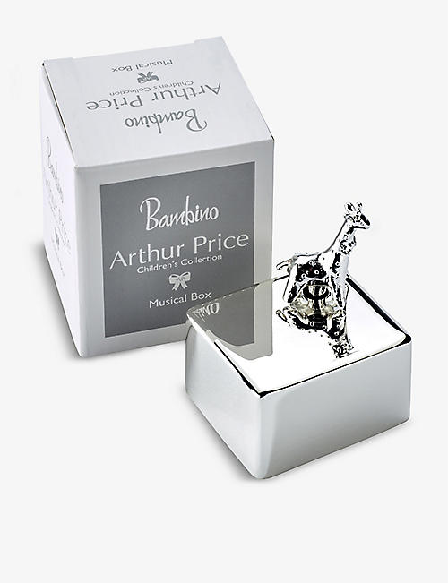 ARTHUR PRICE: Giraffe silver-plated music box 6.5cm x 5.5cm