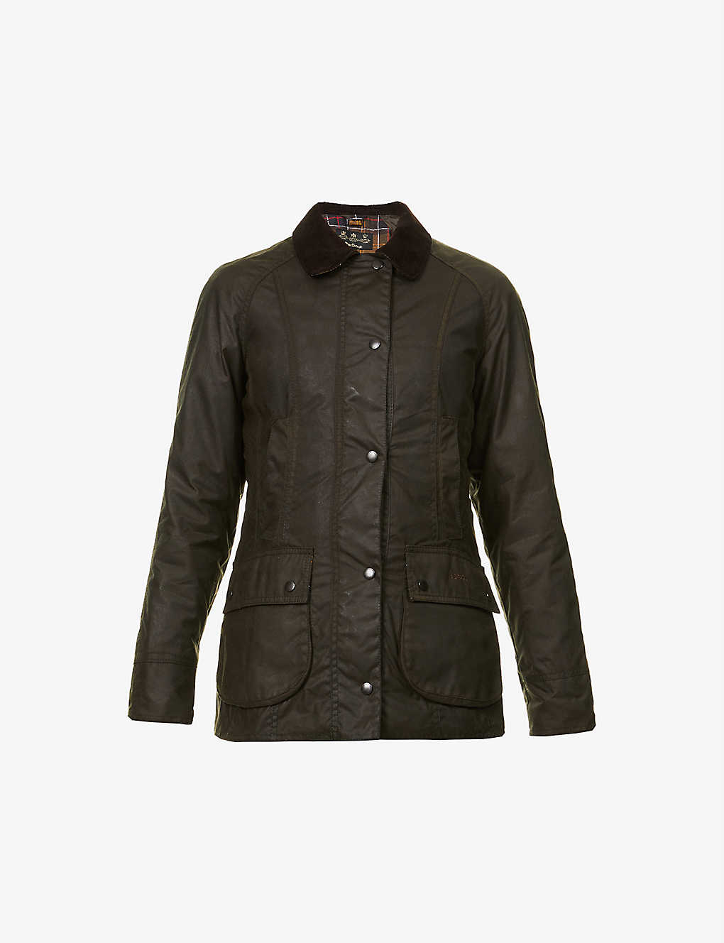 Beadnell tartan-lined waxed-cotton jacket(9405641)