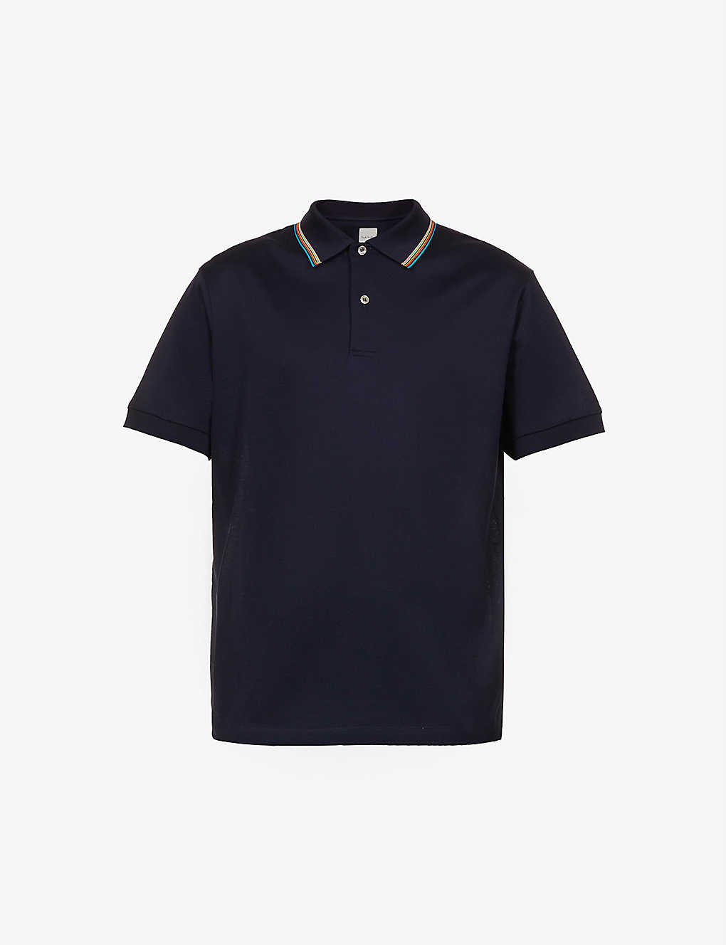 Striped short-sleeve cotton-piqué polo shirt(9481048)