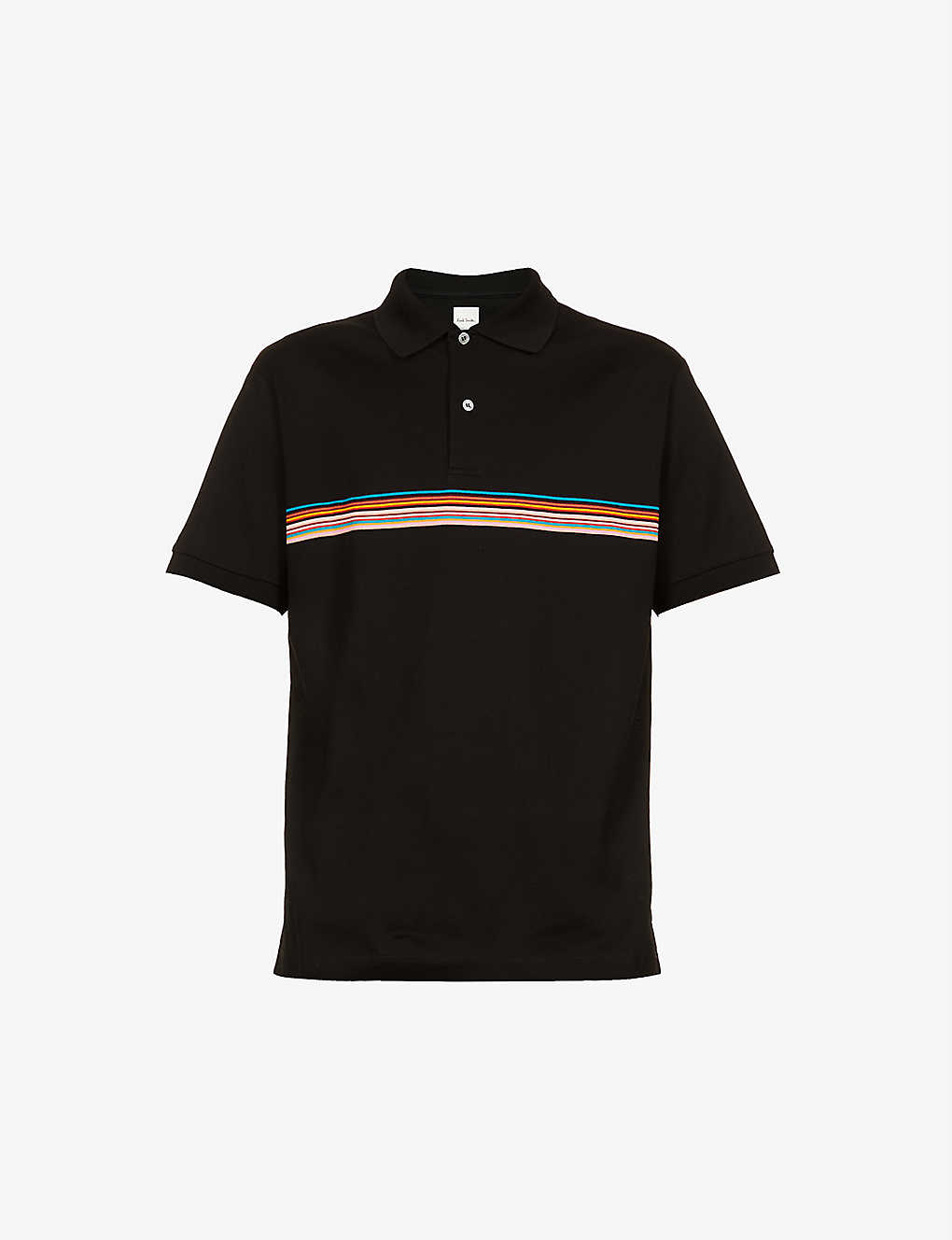 Striped short-sleeve cotton-piqué polo shirt(9481039)