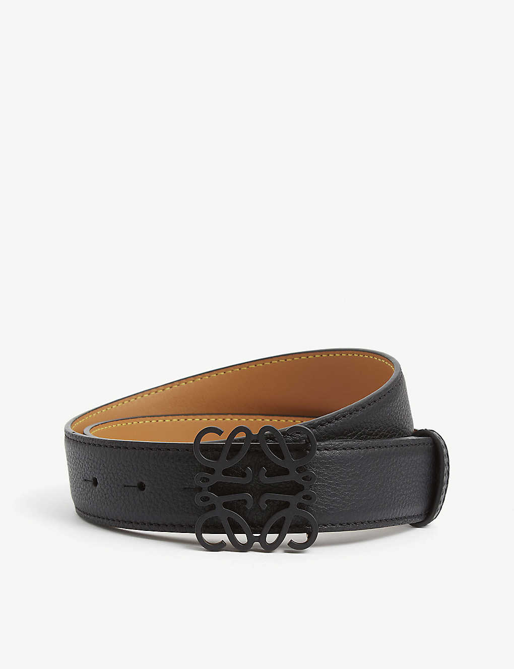 Anagram-buckle leather belt(9418698)