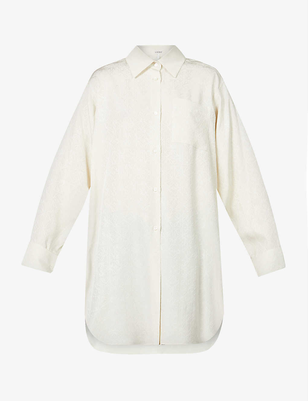 Anagram-patterned oversized silk shirt(9424083)