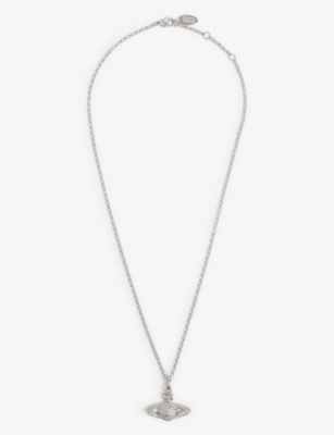 VIVIENNE WESTWOOD JEWELLERY: Mini Bas Relief brass and cubic zirconia pendant necklace