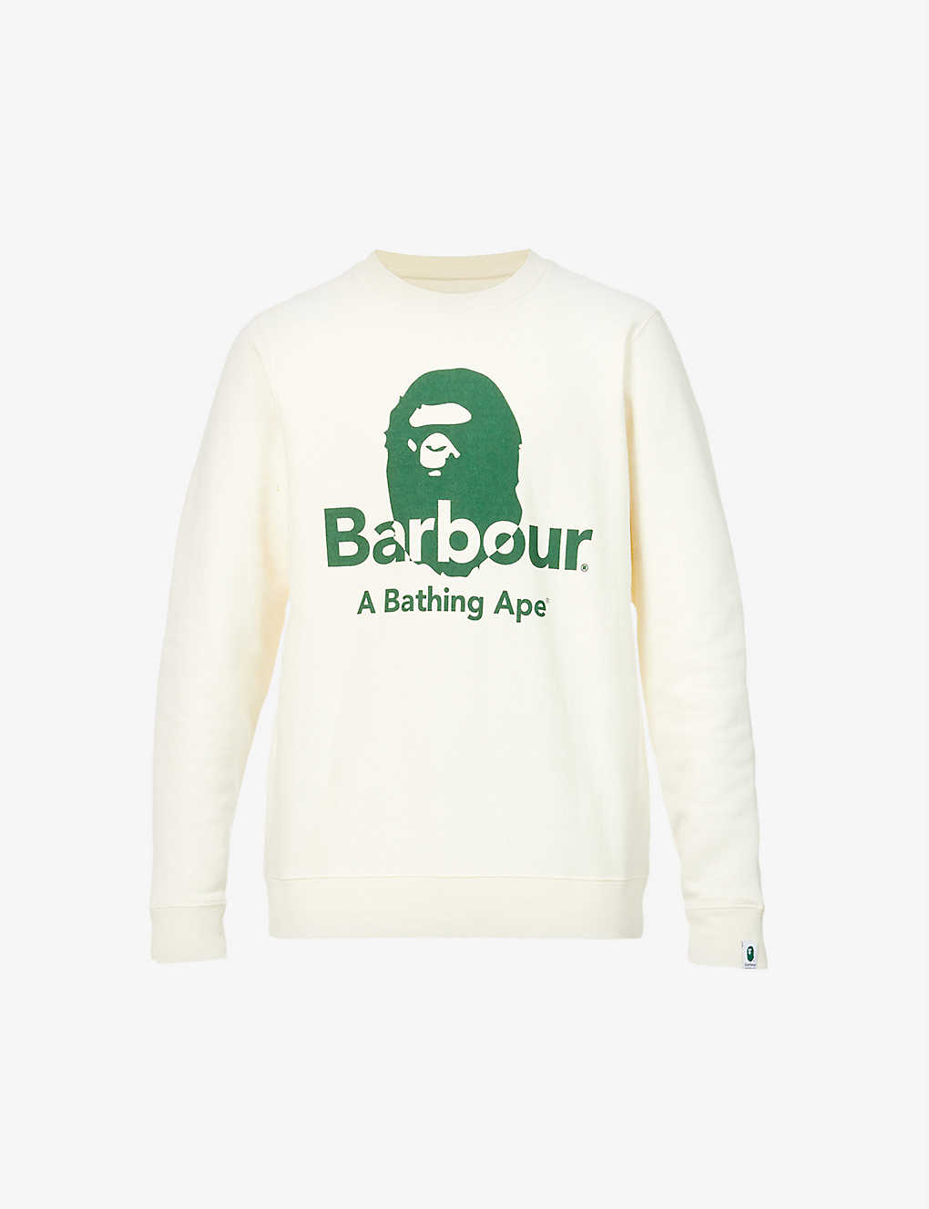 Barbour x A Bathing Ape Ape Head brand-embroidered cotton-jersey sweatshirt(9426407)