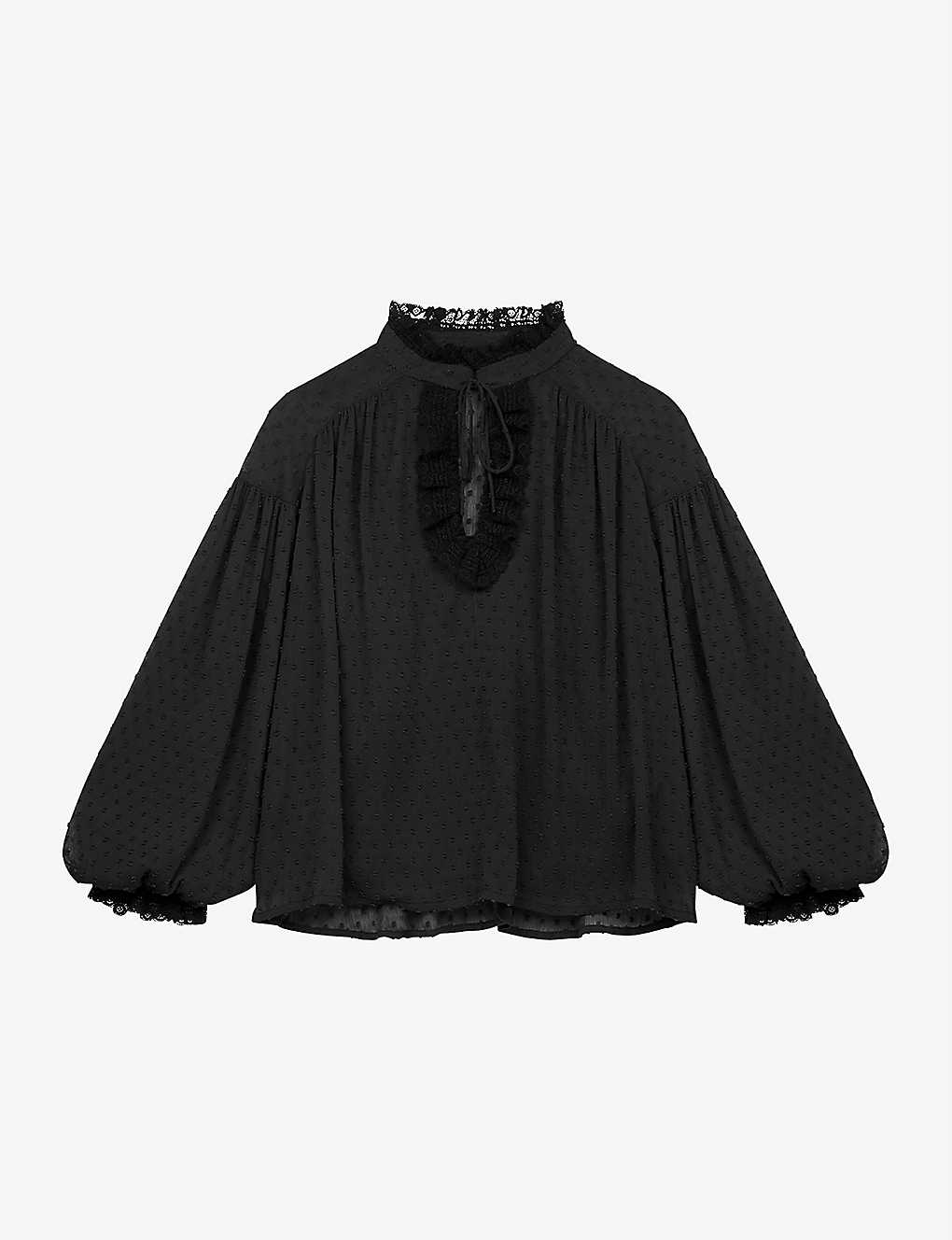 Liana V-neck crepe blouse(9408590)