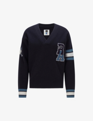 BOSS: BOSS x Russell Athletic collegiate-inspired wool sweatshirt