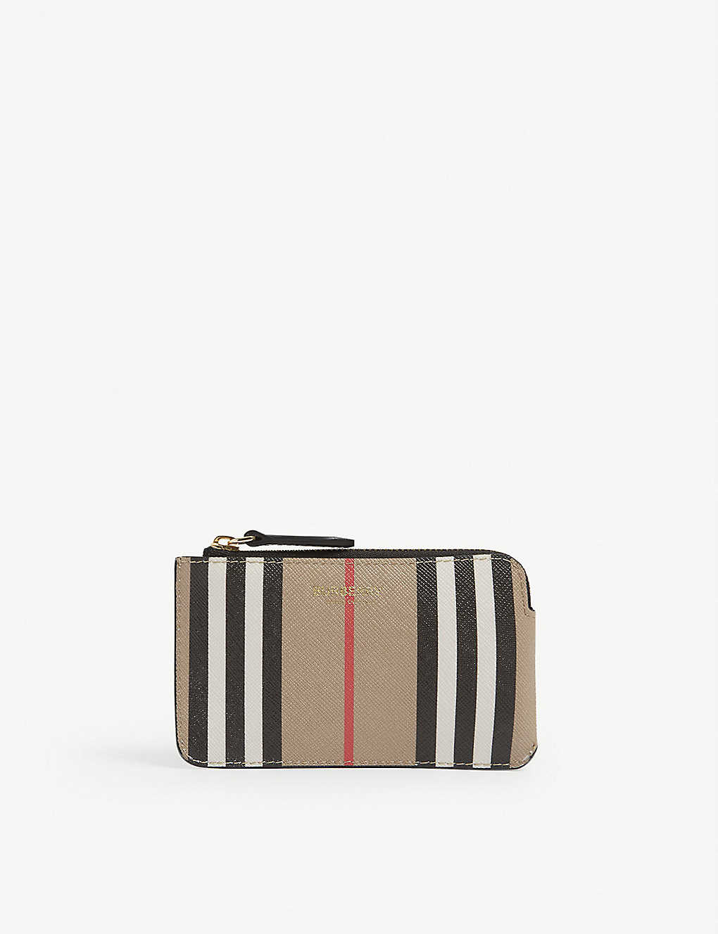 Kelbrook Icon-stripe cotton-canvas and leather coin purse(9476736)