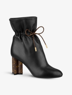 Silhouette drawstring leather ankle boots(9412450)