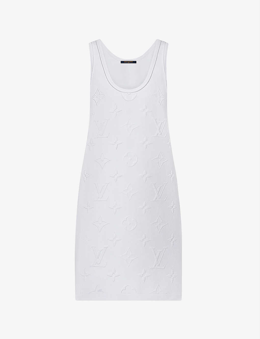 Logo-embossed sleeveless cotton-blend mini dress(9410790)