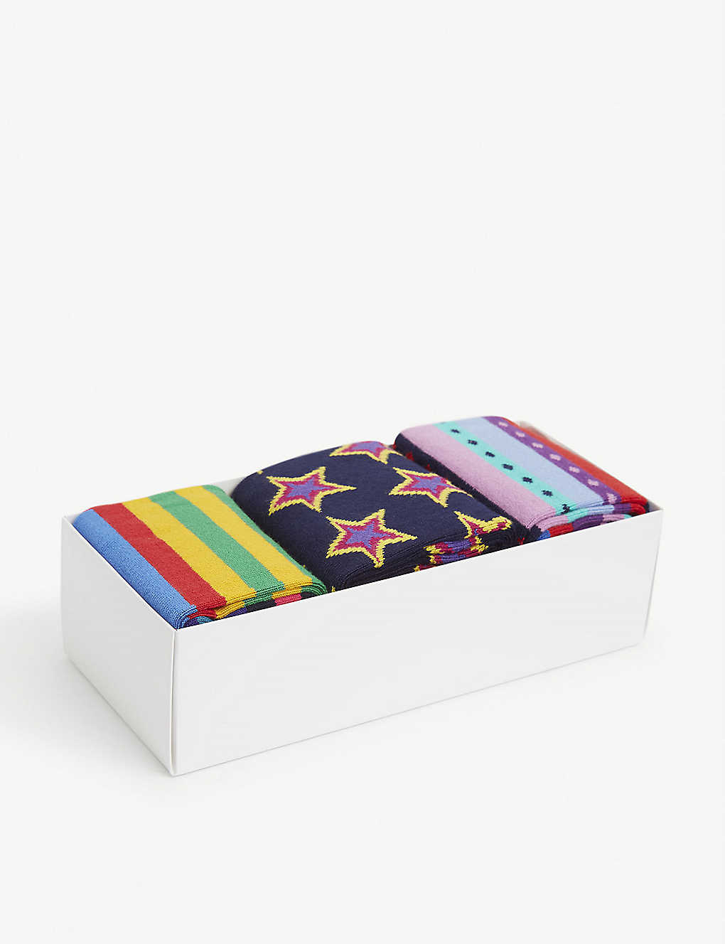 Geometric-print cotton-blend socks set of three(9424016)
