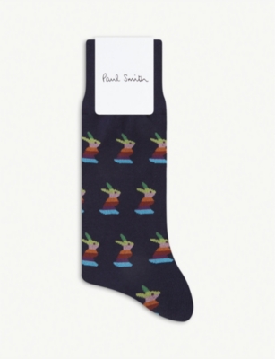 Bunny-patterned stretch cotton-blend socks(9456521)