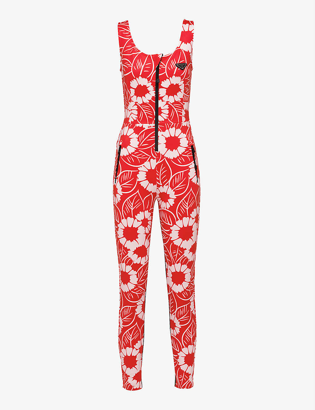 Floral-print stretch-recycled-polyester jumpsuit(9404326)