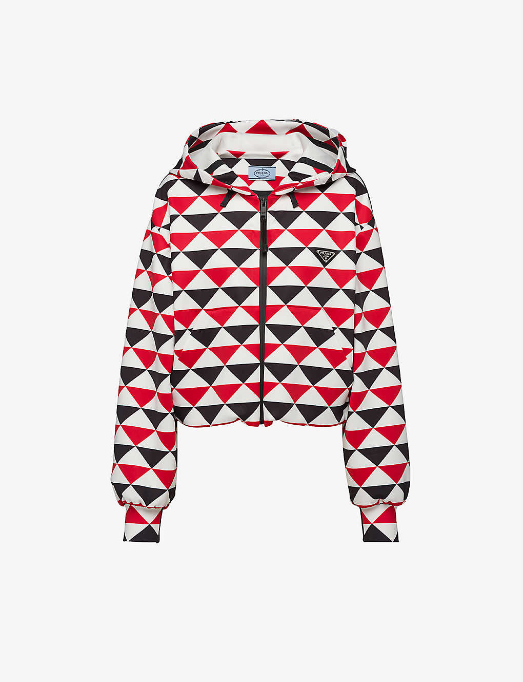 Geometric-print recycled polyester-blend hoody(9404258)