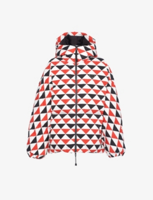 Geometric-print padded recycled-nylon jacket(9404383)