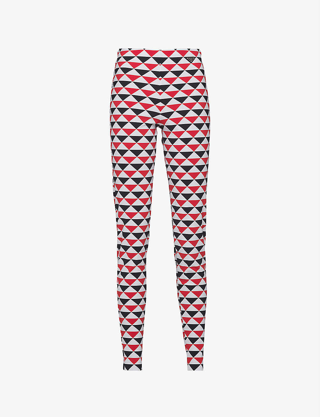 Geometric-print skinny mid-rise stretch-recycled nylon trousers(9404355)