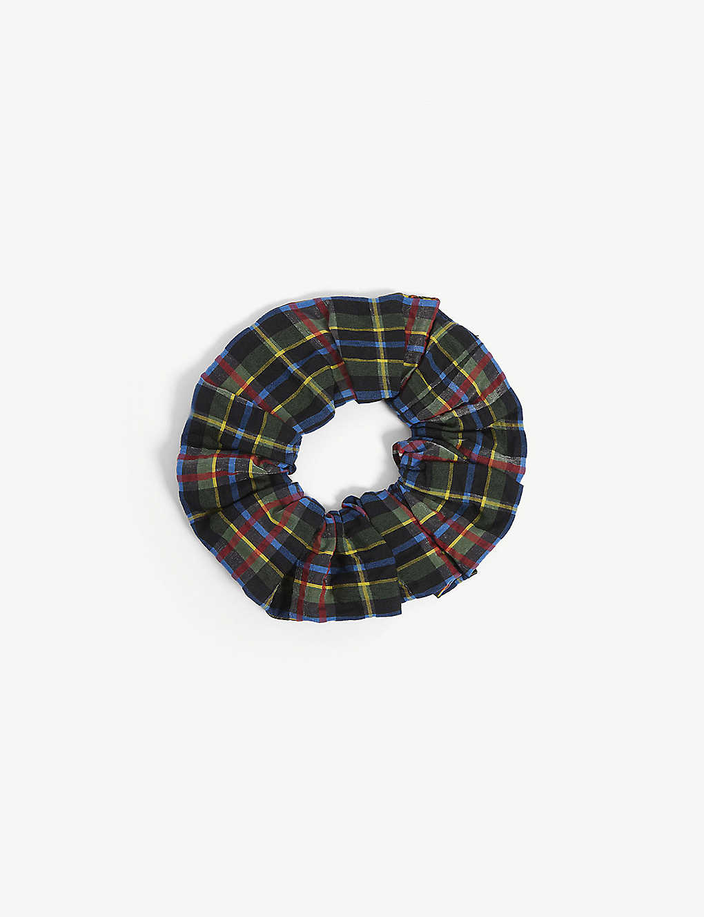 Tartan-print organic-cotton and recycled-polyester scrunchie(9467368)