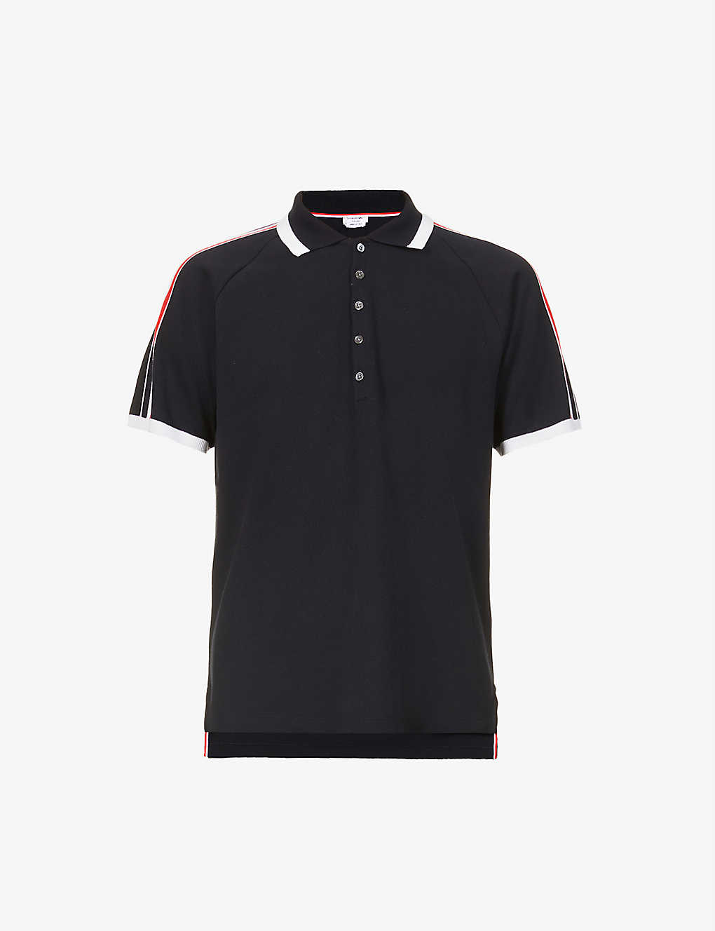 Striped-trimmed regular-fit cotton polo shirt(9449230)