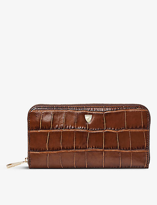 ASPINAL OF LONDON: Continental Mini mock-croc leather purse