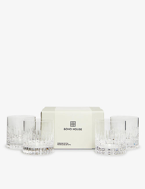 SOHO HOME: Roebling cut-crystal rocks glasses set of four
