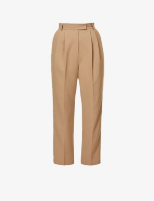 FRANKIE SHOP: Bea tapered high-rise stretch-crepe trousers