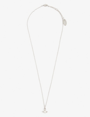 VIVIENNE WESTWOOD JEWELLERY: Balbina platinum-plated brass and faux-pearl pendant necklace