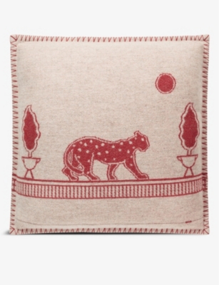 CARTIER: Panthère de Cartier merino wool and cashmere cushion 50cm x 50cm