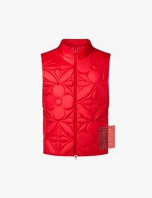 Padded floral-monogram quilted woven gilet(9437997)