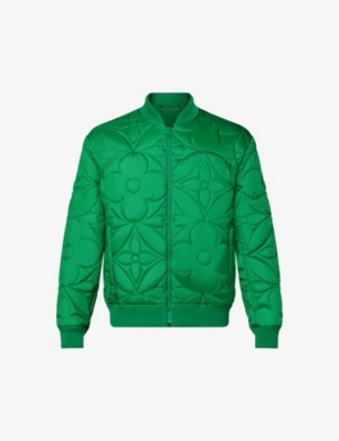 Padded floral-monogram quilted woven blouson jacket(9438001)