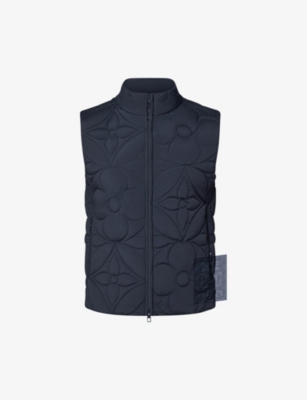 Padded floral-monogram quilted woven gilet(9437987)