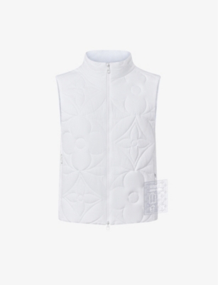 Padded floral-monogram quilted woven gilet(9437981)