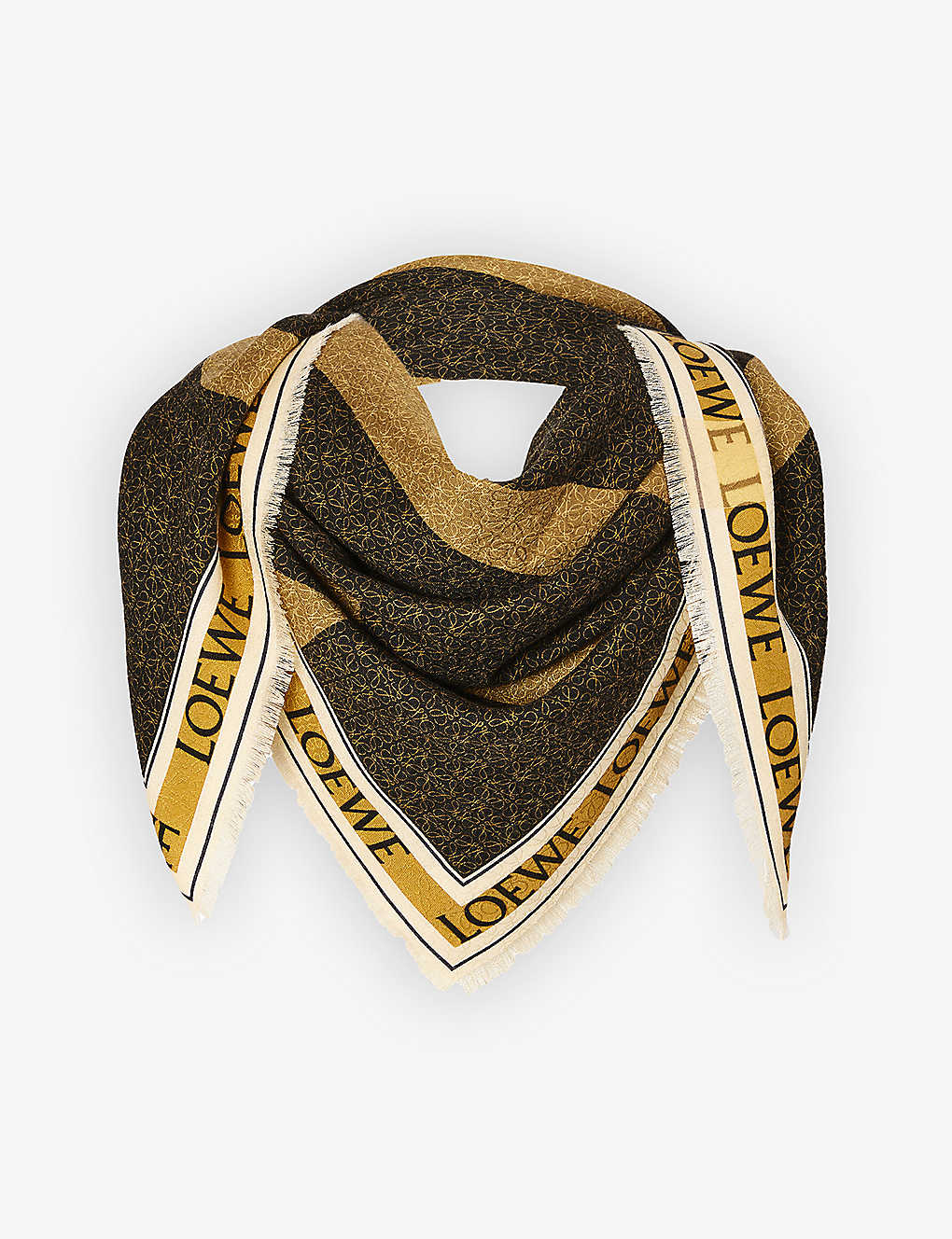 Logo-print frayed silk-blend scarf(9454688)