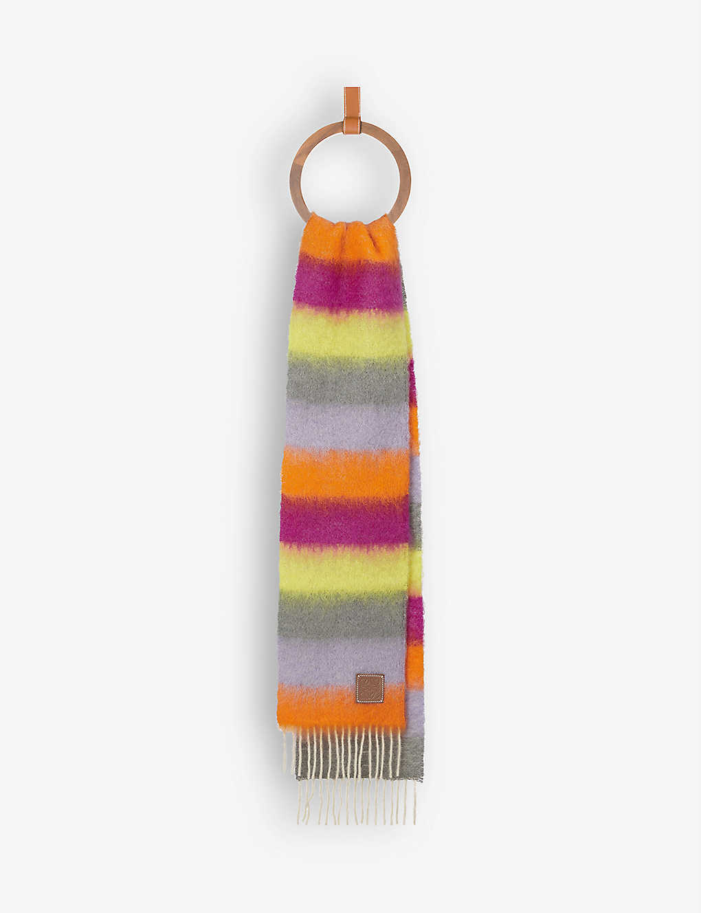 Striped mohair and wool-blend scarf(9464062)