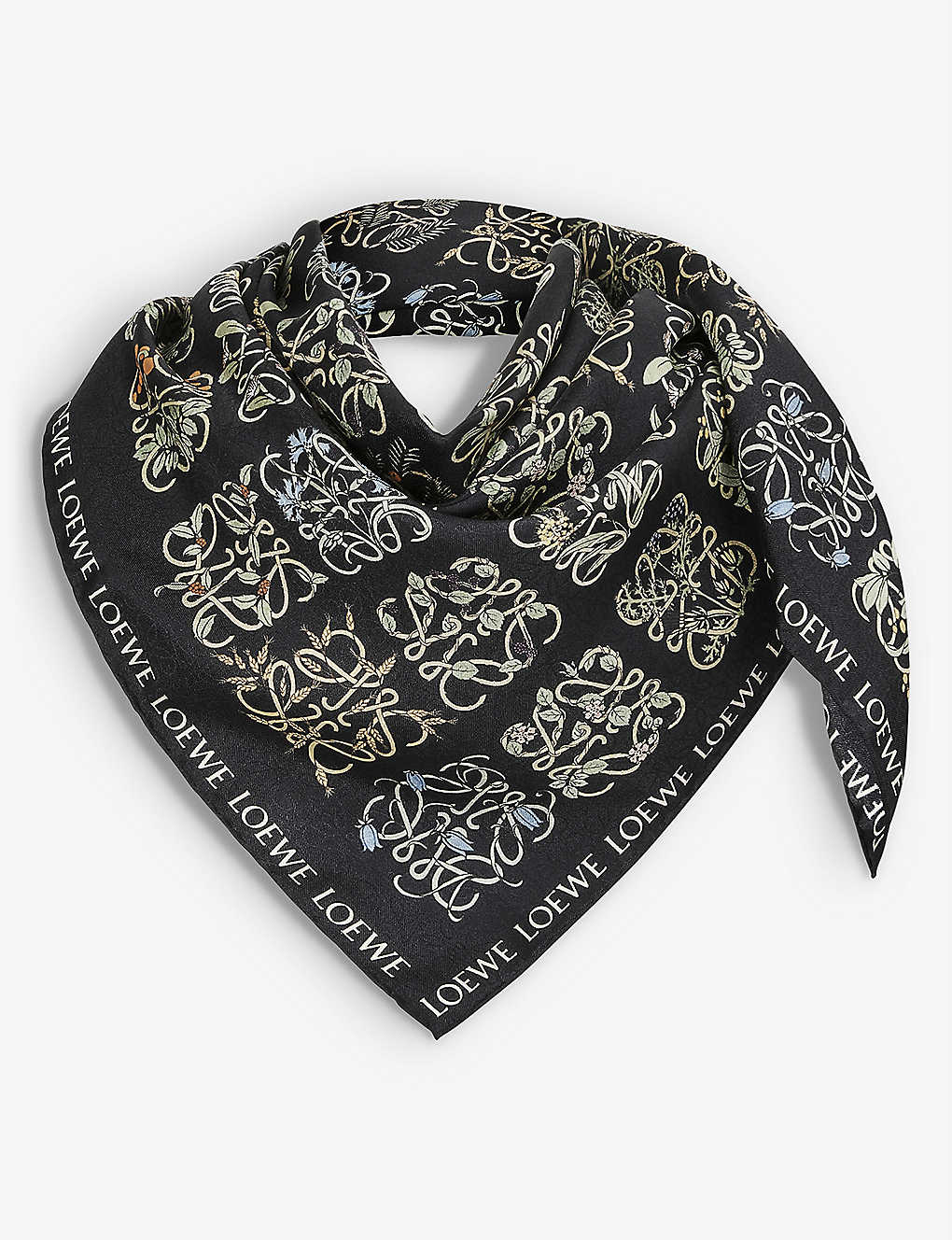 Floral-print Anagram silk scarf(9454965)