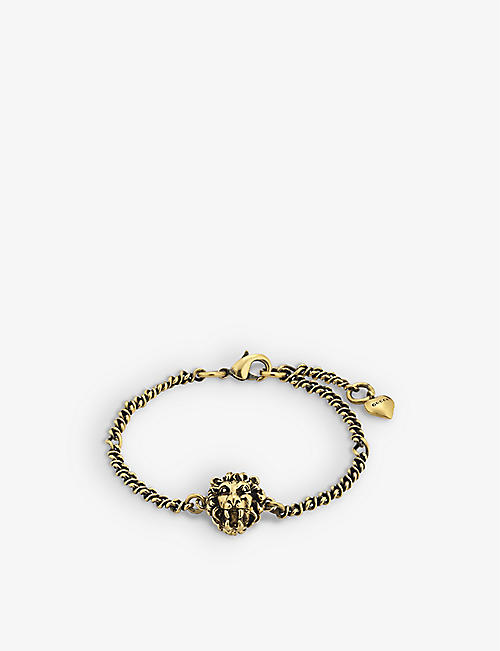 GUCCI: Lion Head gold-toned bracelet