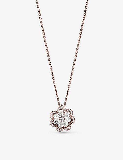 CHOPARD: Precious Lace Frou-Frou 18ct rose-gold and 1.04ct round-cut diamond pendant necklace