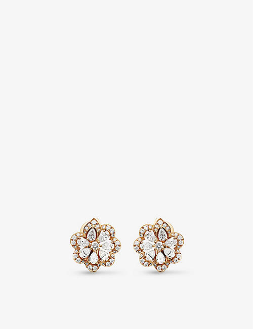 CHOPARD: Precious Lace Frou-Frou 18ct rose-gold and 1.63ct round-cut diamond earrings