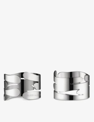 ALESSI: Bark Ring steel napkin ring set of two 3cm