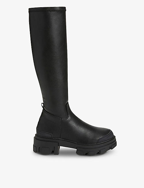 KG KURT GEIGER: Trekker Sock faux-leather over-the-knee boots