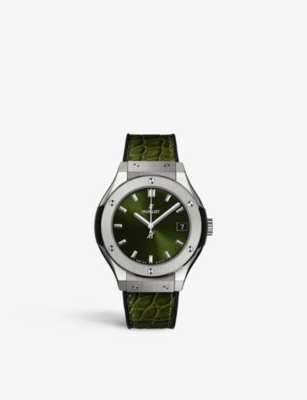 HUBLOT: 581.NX.8970.RX Classic Fusion titanium and rubber quartz watch