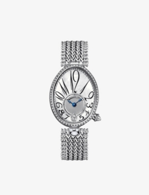 BREGUET: 8918BB/58/J20/D000 Queen of Naples 18ct white-gold, diamond and mother-of-pearl automatic watch