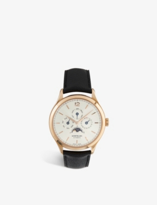 MONTBLANC: 112535 Heritage 18ct rose-gold and leather automatic watch