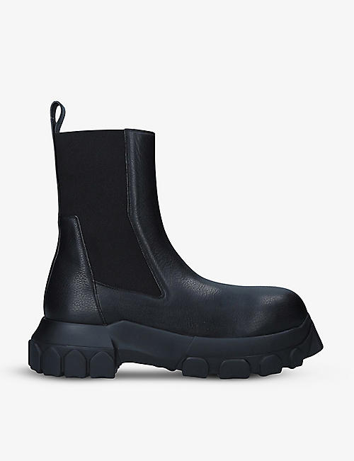 RICK OWENS: Bozo Tractor leather Chelsea boots