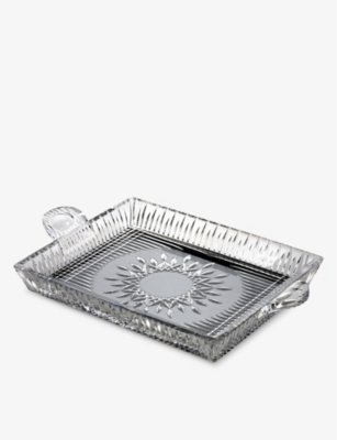 WATERFORD: Lismore Diamond crystal serving tray 23cm x 30cm