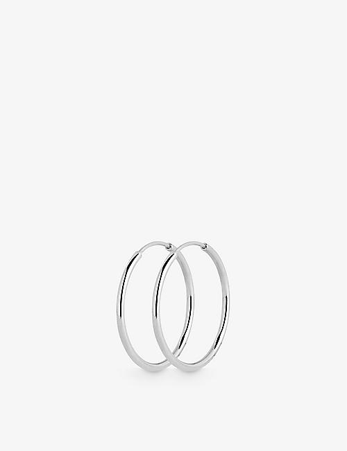 MARIA BLACK: Senorita 20 rhodium-plated recycled sterling-silver hoop earrings
