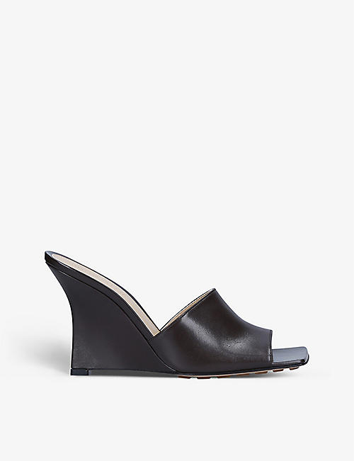 BOTTEGA VENETA: Square-toe leather heels