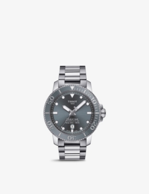 TISSOT: T1204071108101 Seastar 100 stainless-steel automatic watch