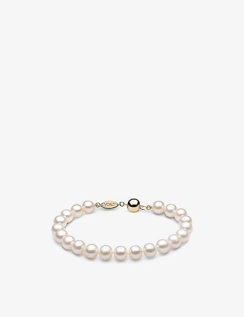 YOKO LONDON: Classic 18ct yellow-gold and freshwater pearl bracelet