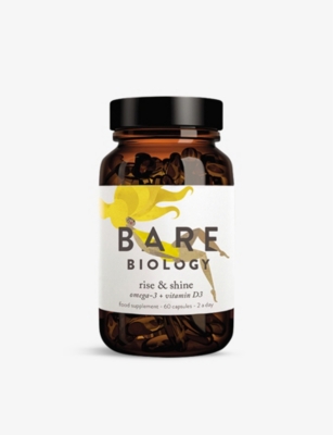 BARE BIOLOGY: Rise & Shine Omega-3 and Vitamin D3 food supplements 60 capsules