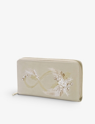 THE ALKEMISTRY: WOLF Le Maison de la Magicienne floral-print velvet jewellery wallet